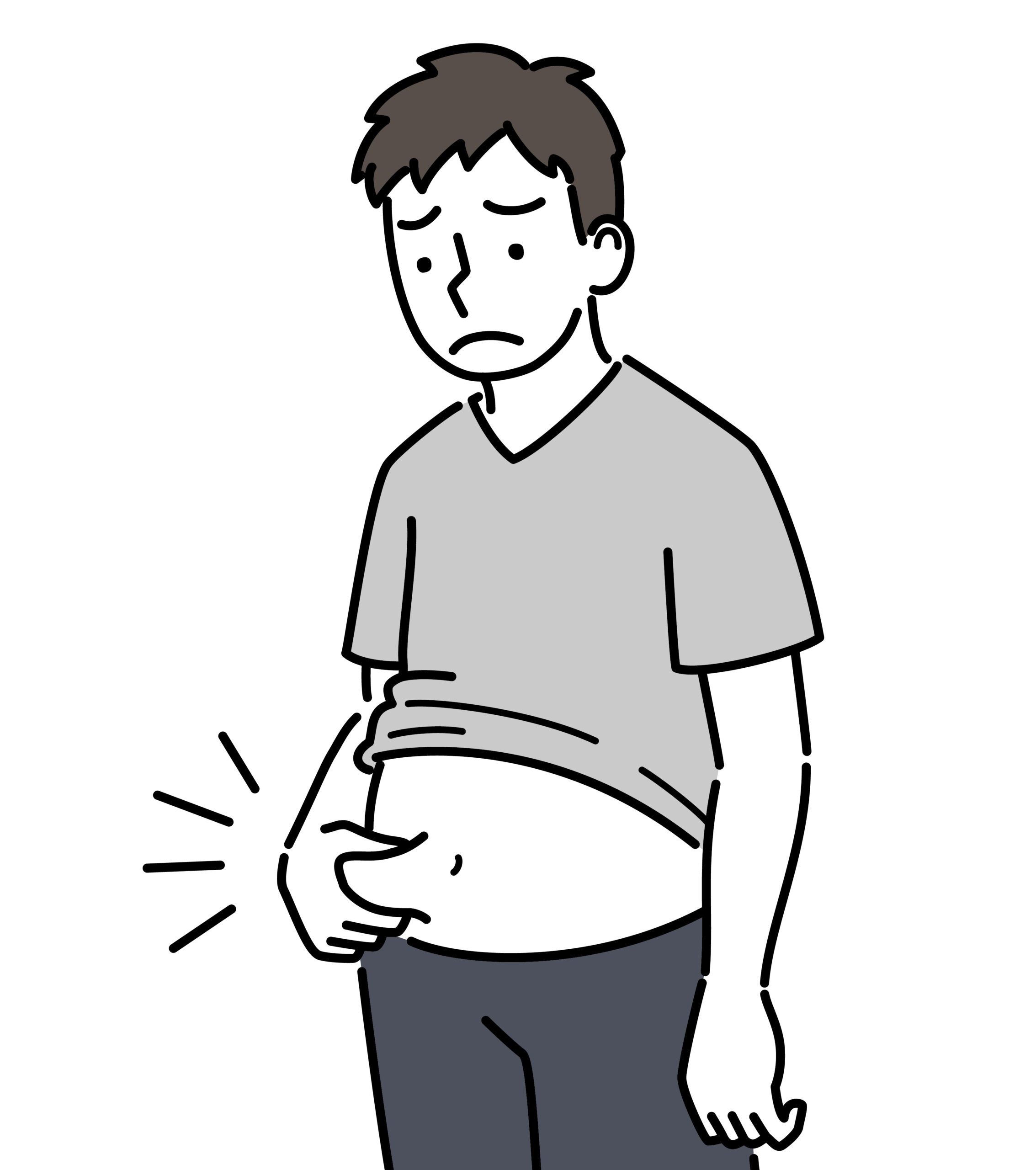 太って体型が気になる人の絵